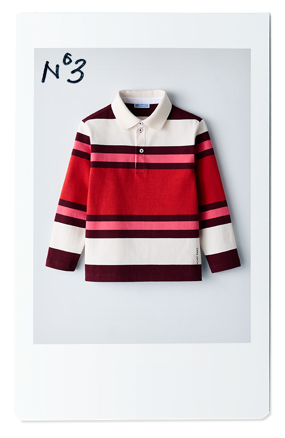 Das gestreifte Rugby-Polo für Jungen