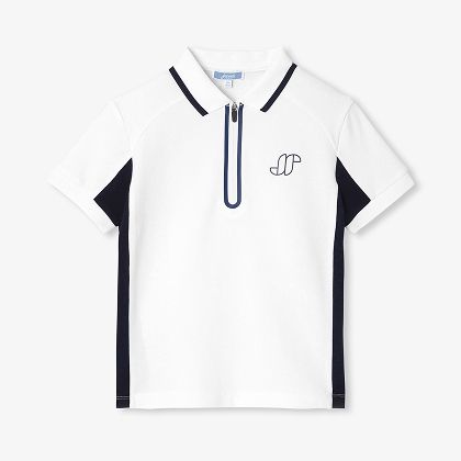 Poloshirt Jungen Baumwolle - weiss