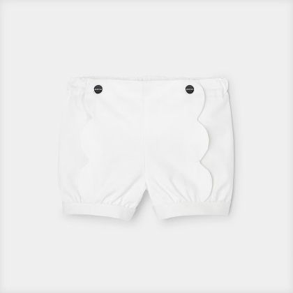 Twill-Shorts Kleinkind Mädchen - weiss