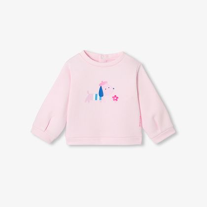 Sweatshirt Kleinkind Mädchen Molleton - puderrosa
