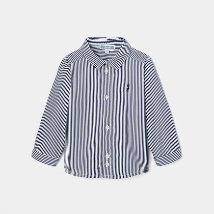 Gestreiftes Babyhemd für Jungen – weiß/blau