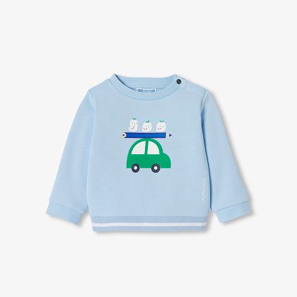 Baby-Sweatshirt für Jungen aus Fleece – hellblau
