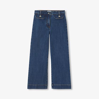 Weite Jeans für Mädchen – mittelblauer Denim