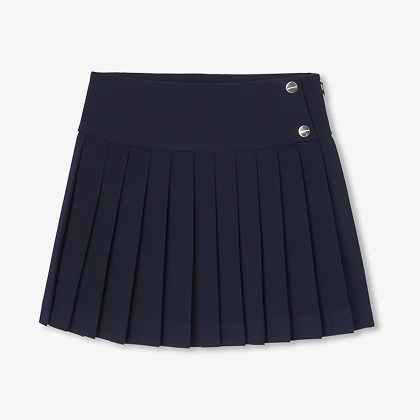 Plisseerock für Mädchen aus Krepp-Stoff – marineblau