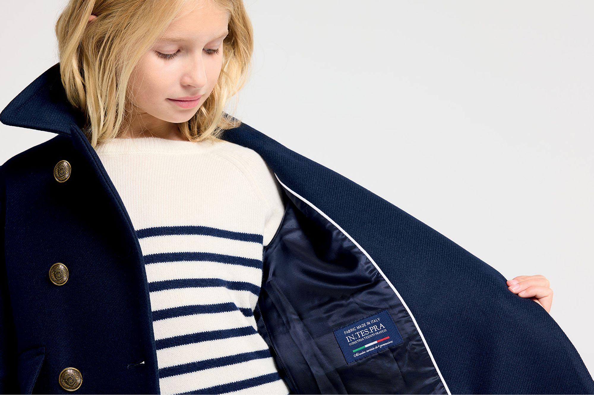 Italienische Herstellung für den Mantel von Mademoiselle Jacadi