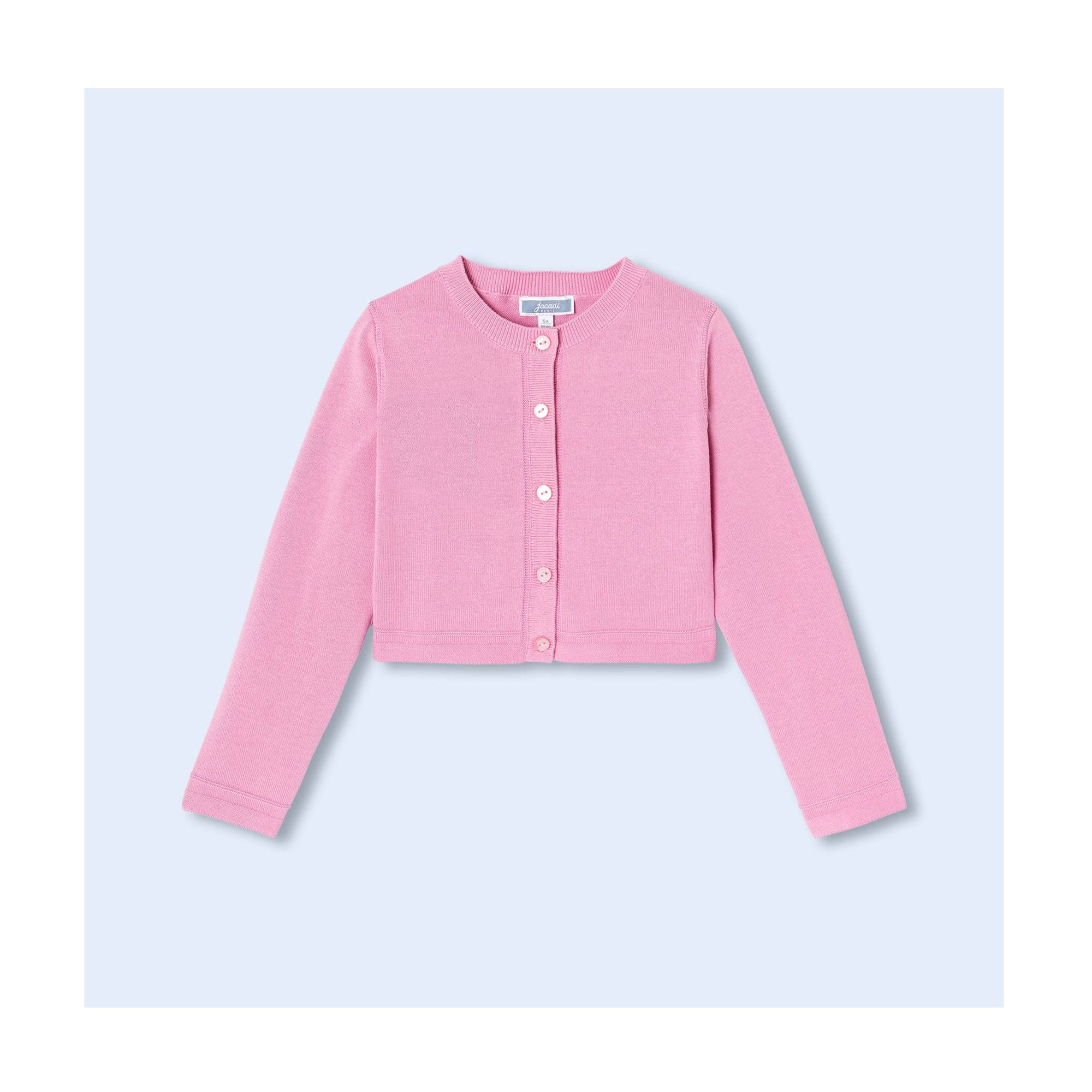 Jersey-Strickjacke für Mädchen – rosa