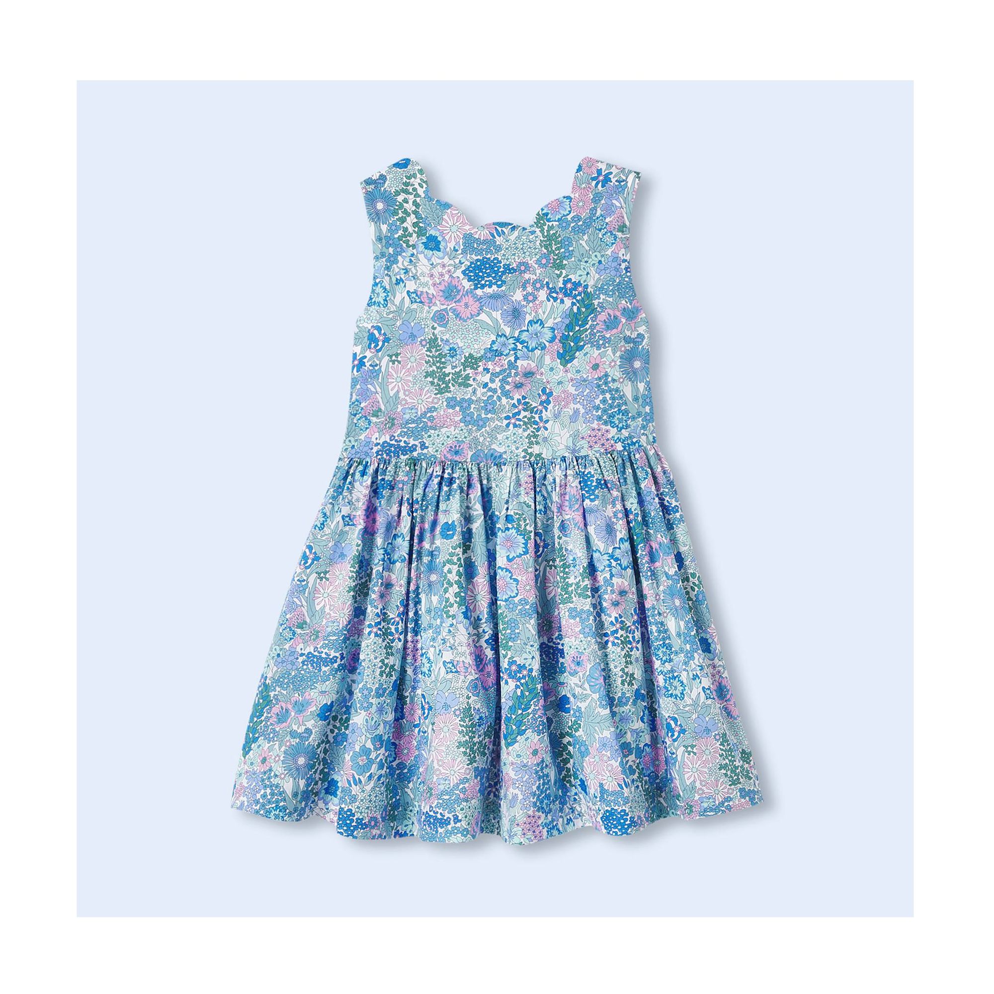 Mädchenkleid aus Liberty-Stoff – blau