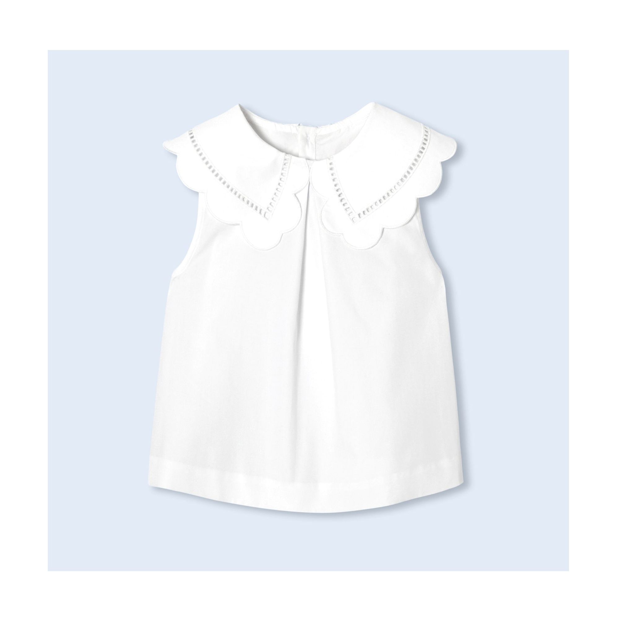 Mädchenbluse aus Popeline – weiß