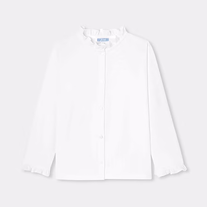 Mädchenbluse aus Baumwolljersey – weiß