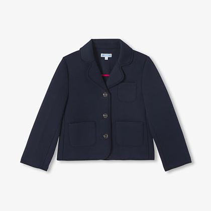 Figurbetonte Jersey-Jacke für Mädchen – marineblau
