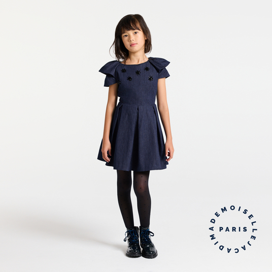 Mädchen Strickkleid Mit Häkeldetails – Weiches Winterkleid Für Kleinkinder & Kinder