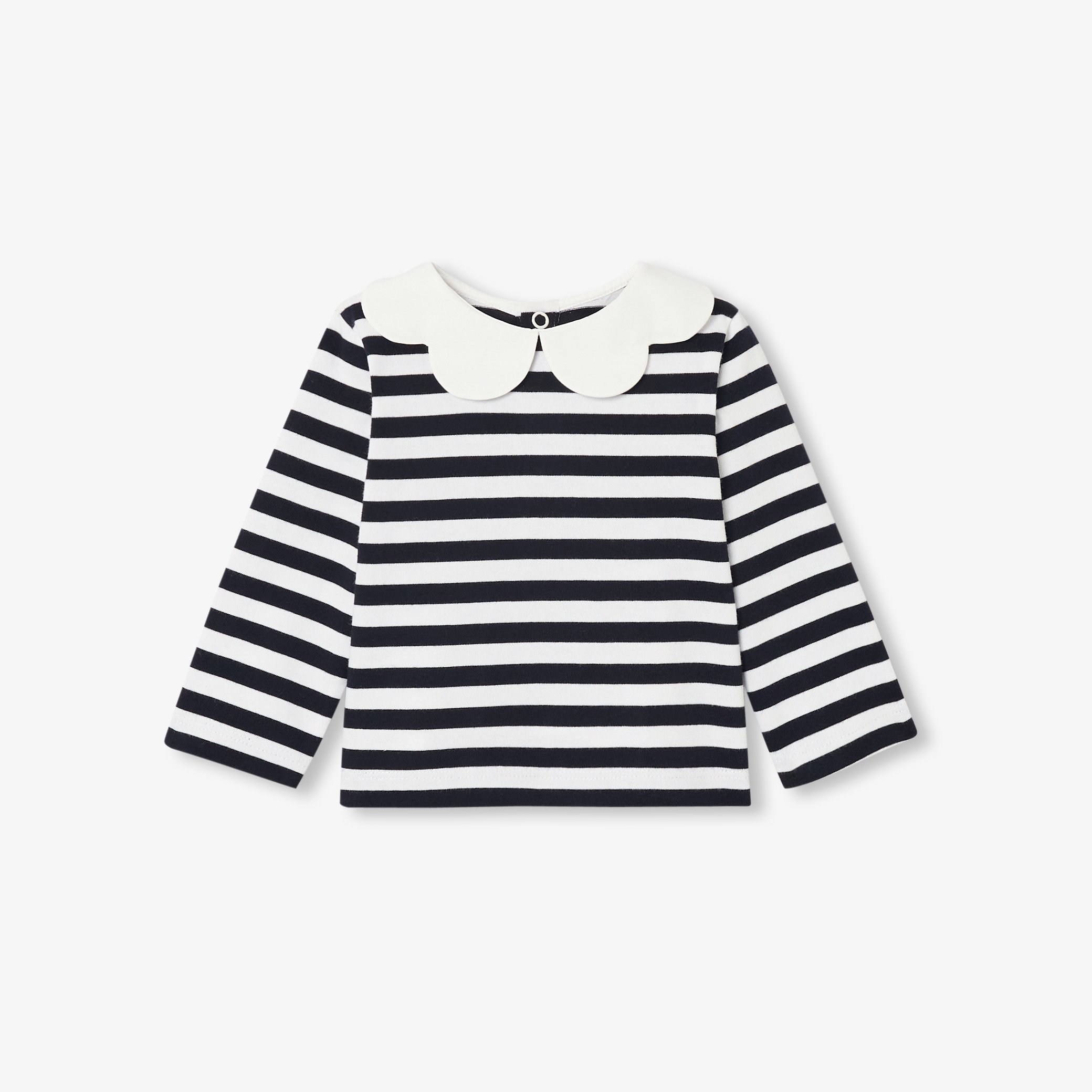 Jacadi - Streifenshirt Kleinkind Mädchen Baumwolle - Weiss/marineblau - Große: 18M
