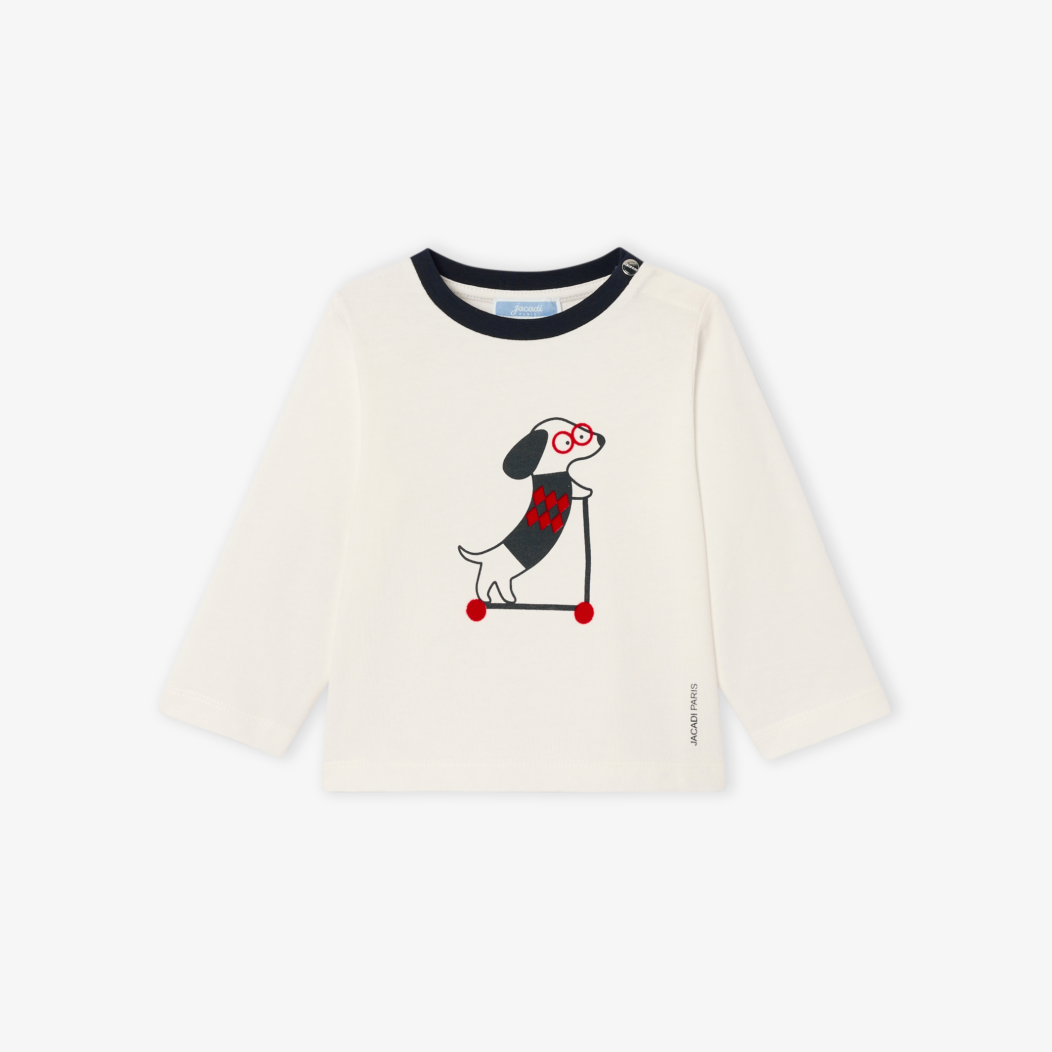 Jacadi - T-Shirt aus Baumwolljersey mit langen Ärmeln Kleinkind Junge - Weiß - Große: 18M