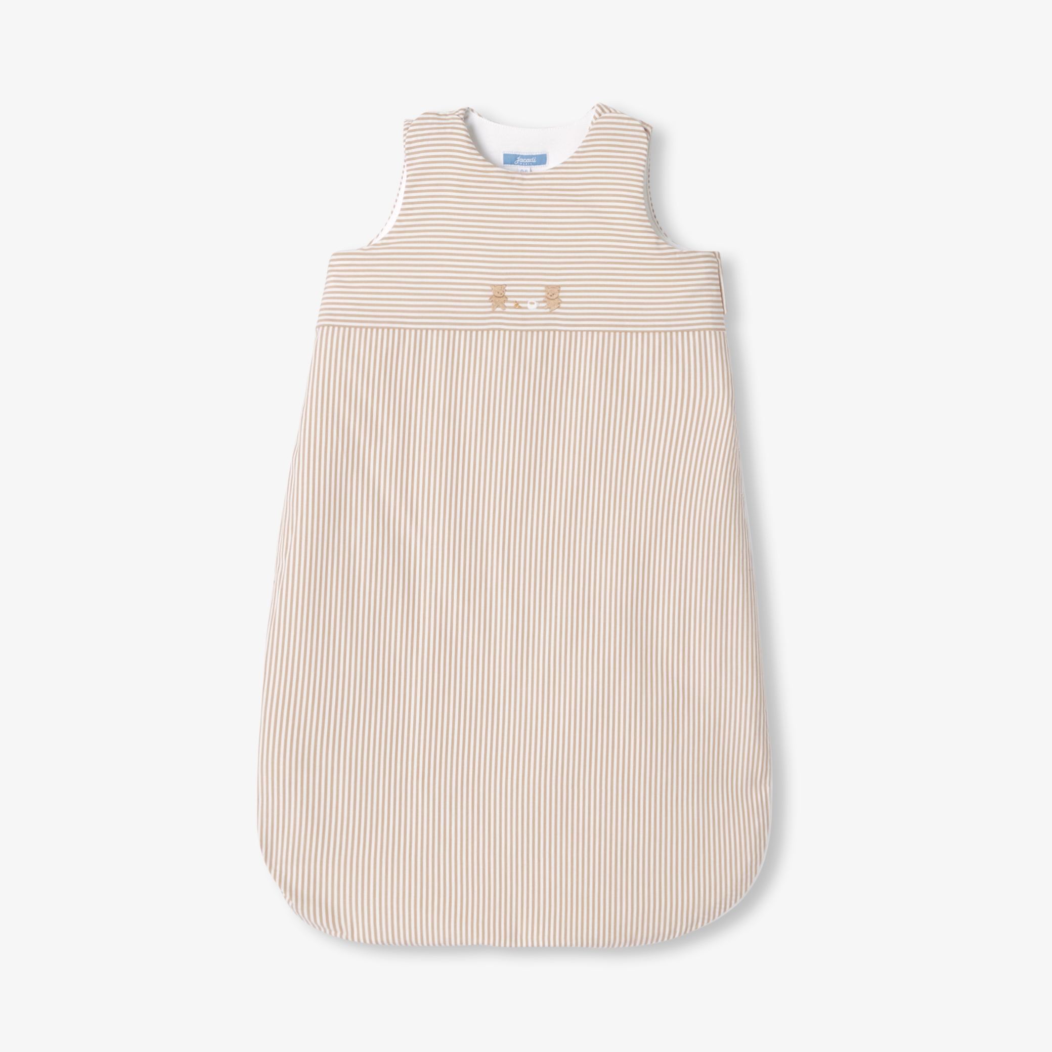 Jacadi - Babyschlafsack (0-6 Monate) aus Popeline - Weiss/beige