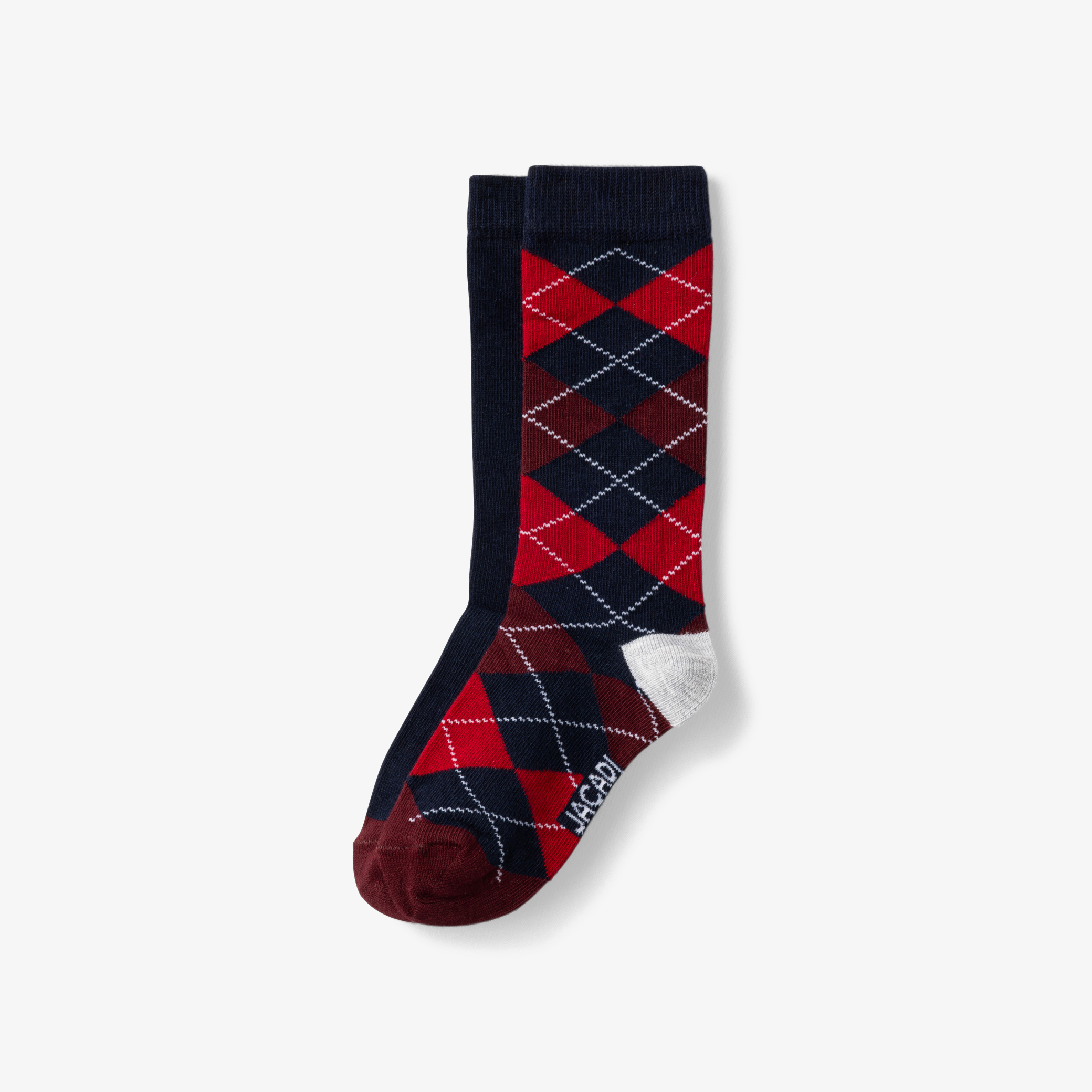 Jacadi - 2er-Pack Kniestrümpfe für Jungen - Marineblau/rot - Große: 23/26
